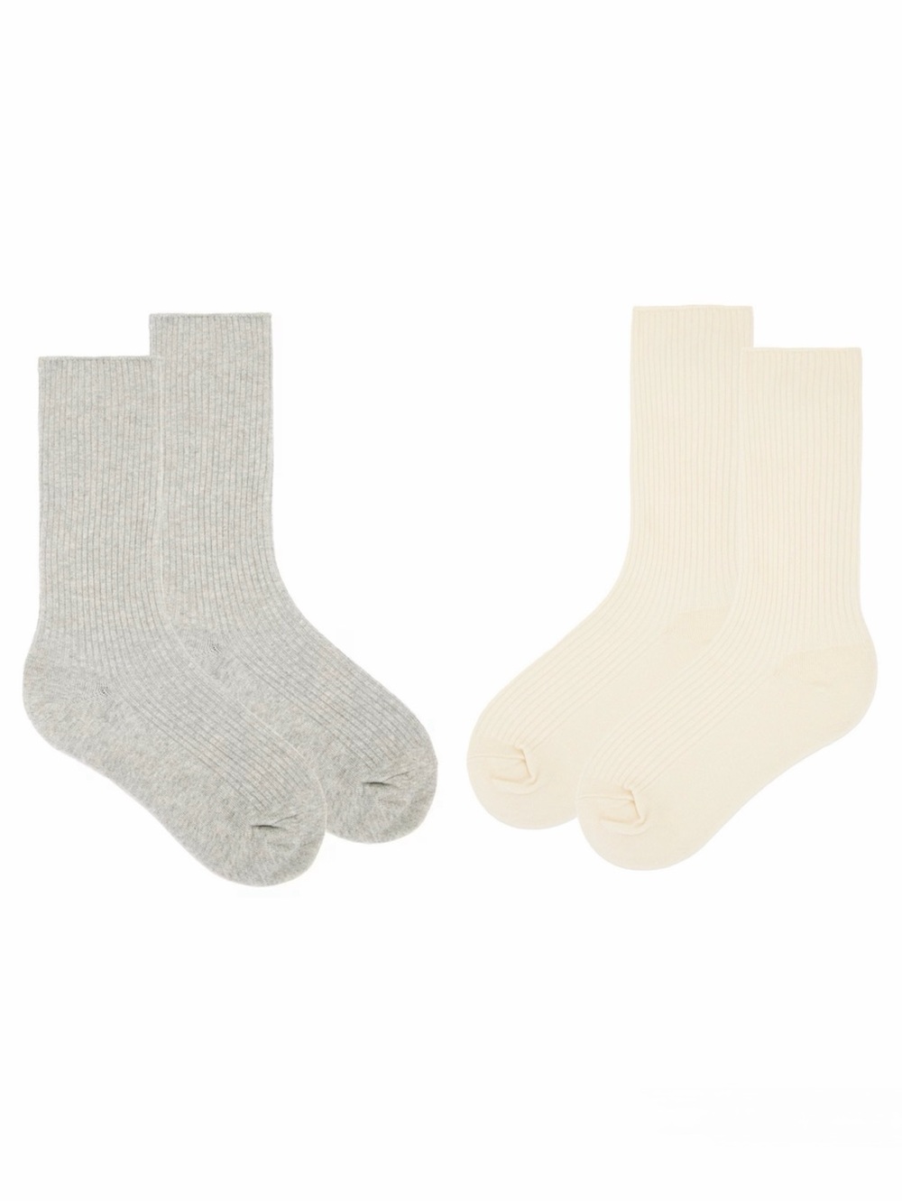 Eterne classic rib socks in heather grey and cream